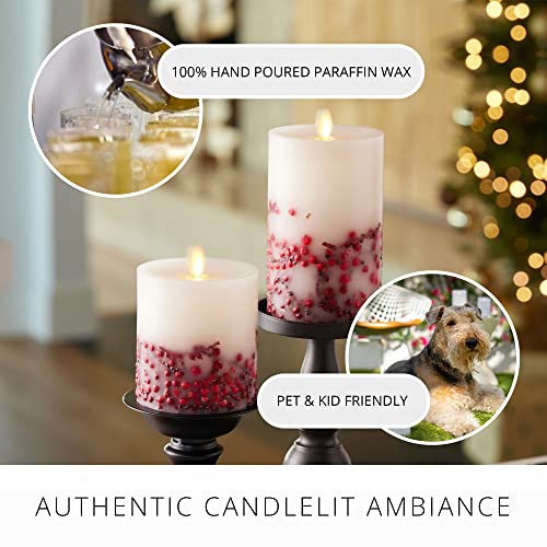 Flameless LED Candle Orange Leaf Pillar Unscented Timer 3.5x4.5 inch k7