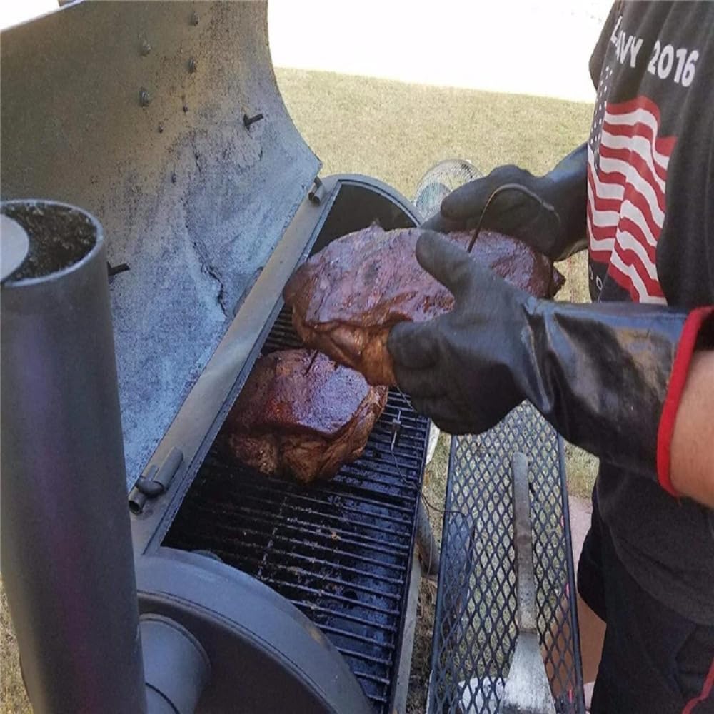 Extreme Heat Resistant Grill Gloves, Waterproof Long Sleeve, Fireproof Oil Resistant Neoprene 18 Inch k7
