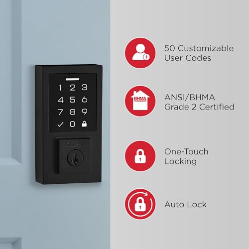 Smart Electronic Touchpad Deadbolt Auto Lock Matte Black k7