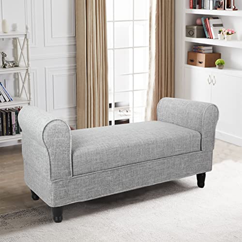Storage Bench with Button Tufted Light Grey a7