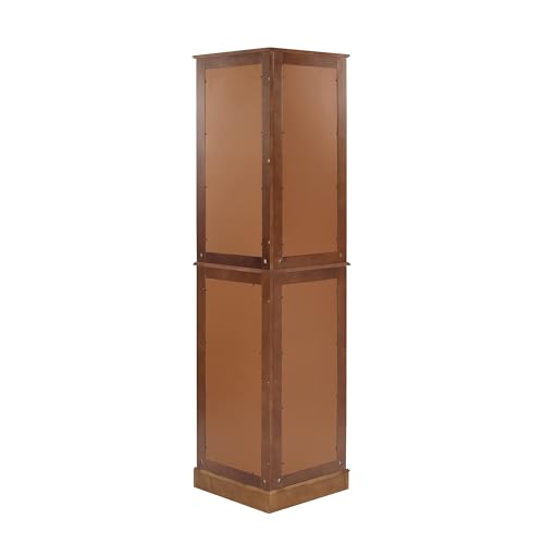 Corner Curio Cabinet with Lights, Glass Display, Walnut a7