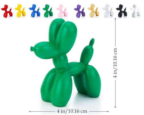 Balloon Dog Statue Decor 4 inch Green a7