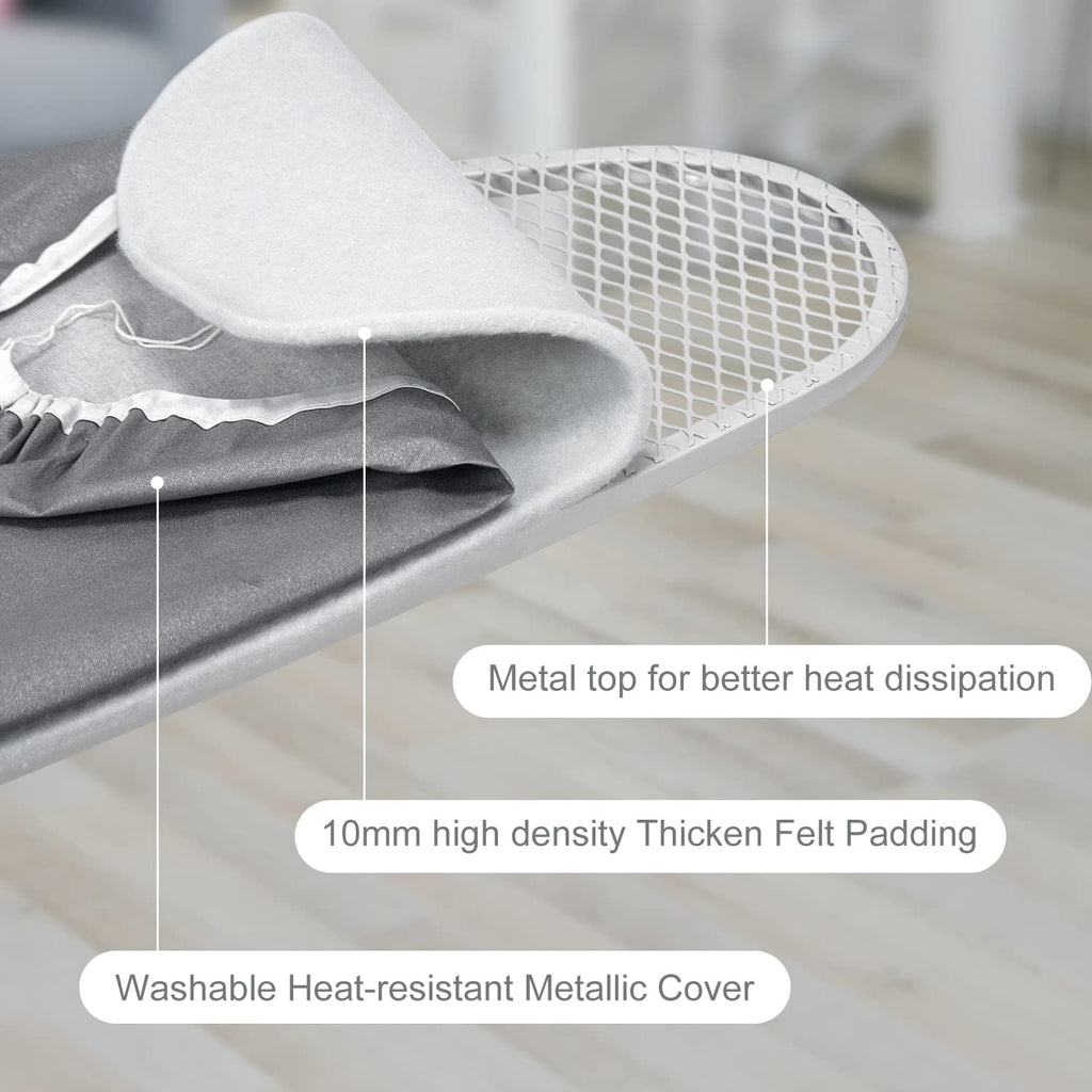 Ironing Board Full Size with Thickened Feltpad, Adjustable Height Grey k7m