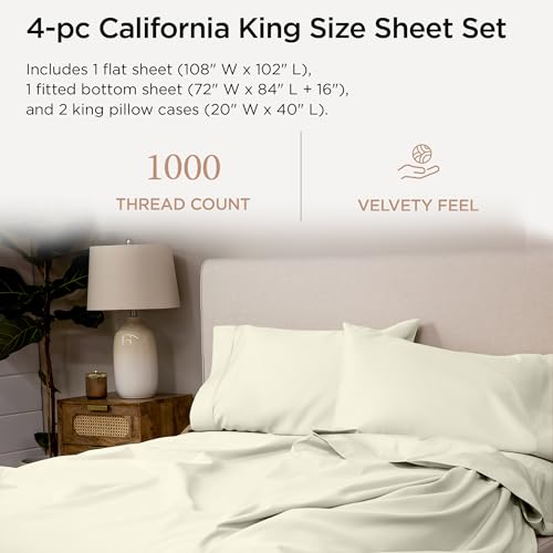 Cotton Sheet Set Queen 4PC Sateen Weave Deep Pocket k7m
