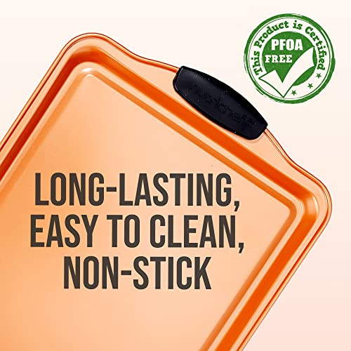 Nonstick Cookie Baking Sheet with Silicone Handles, Dishwasher Safe k7m
