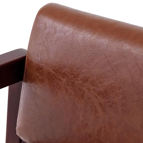 Waiting Room Bench with Backrest Faux Leather Brown k7m