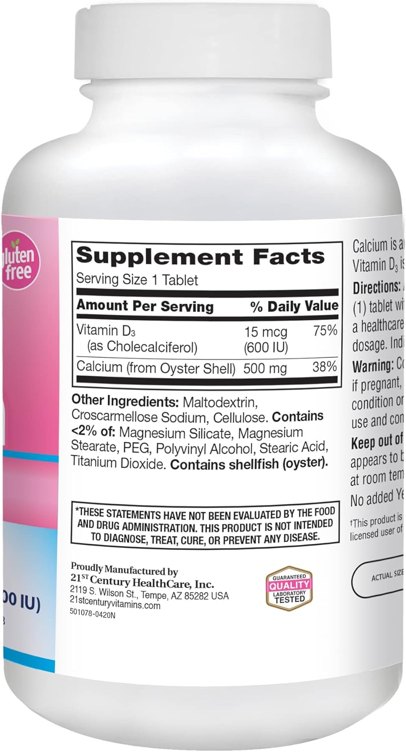 Calcium 500 Plus Extra D Caplets 400 Count k7