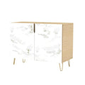 Mid Century Sideboard Buffet Kitchen Storage Cabinet with 2 Doors texture golden veins natural pattern for Abstract black white gold Cupboard Console Table Bar Cabinet for Dining Room Hallway