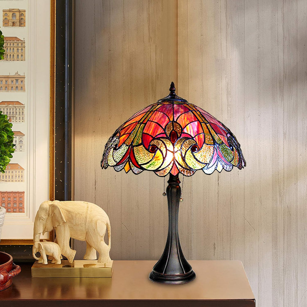Victorian 2 Light Table Lamp 16 Shade a7