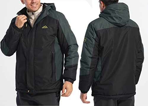Men Winter Ski Snow Jacket Water Resistant Fleece Parka k7p