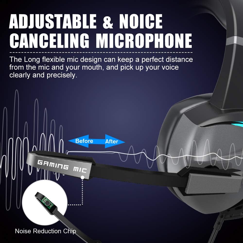 Gaming Headset for PS4 Xbox PC Surround Sound Noise Canceling Mic a7