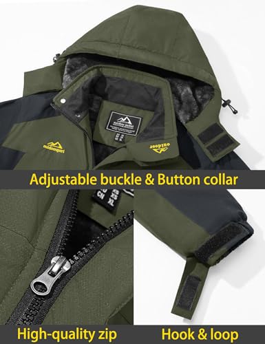 Men's Winter Ski Jacket Waterproof Snow Coat Fleece Lining Hooded k7m
