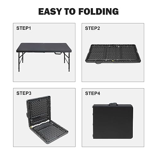 Folding Table 4ft Heavy Duty Indoor Outdoor Picnic Dining a7