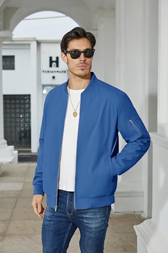 Men's Lightweight Bomber Windbreaker Zip Up Coats a7