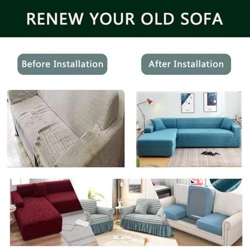 Stretch Sectional Couch Covers 2pc Spandex Non Slip Sofa Cover L Shape k7