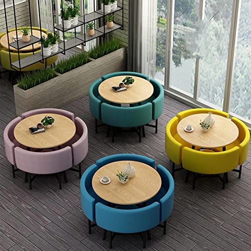 Office Dining Table Set with 4 Chairs 80cm a7