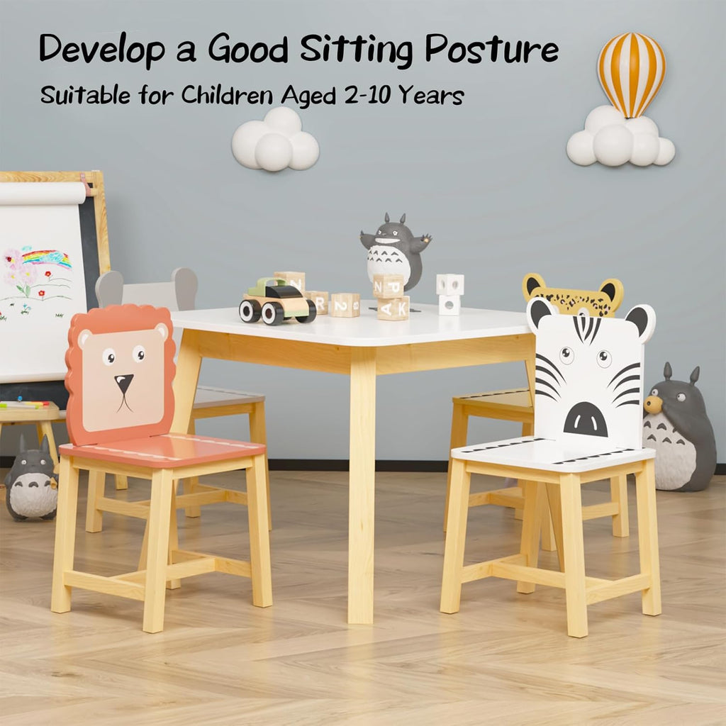 Children's Wooden Table and 4 Chairs Set a7