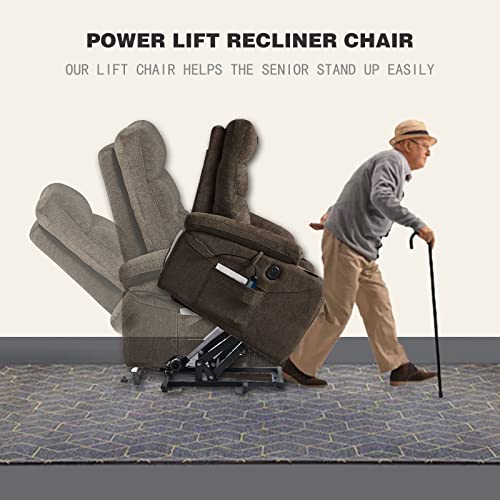 Power Recliner Chair with Heat and Massage for Elderly a7