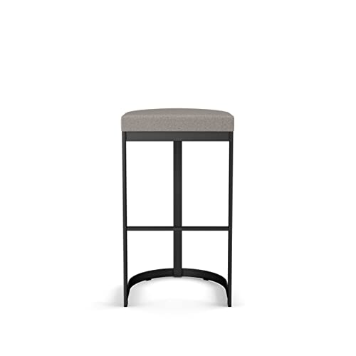 Counter Stool Grey Beige Polyurethane Black Metal k7