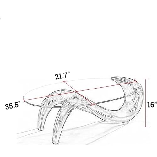 Oval Glass Coffee Table for Living Room Modern Center Table a7