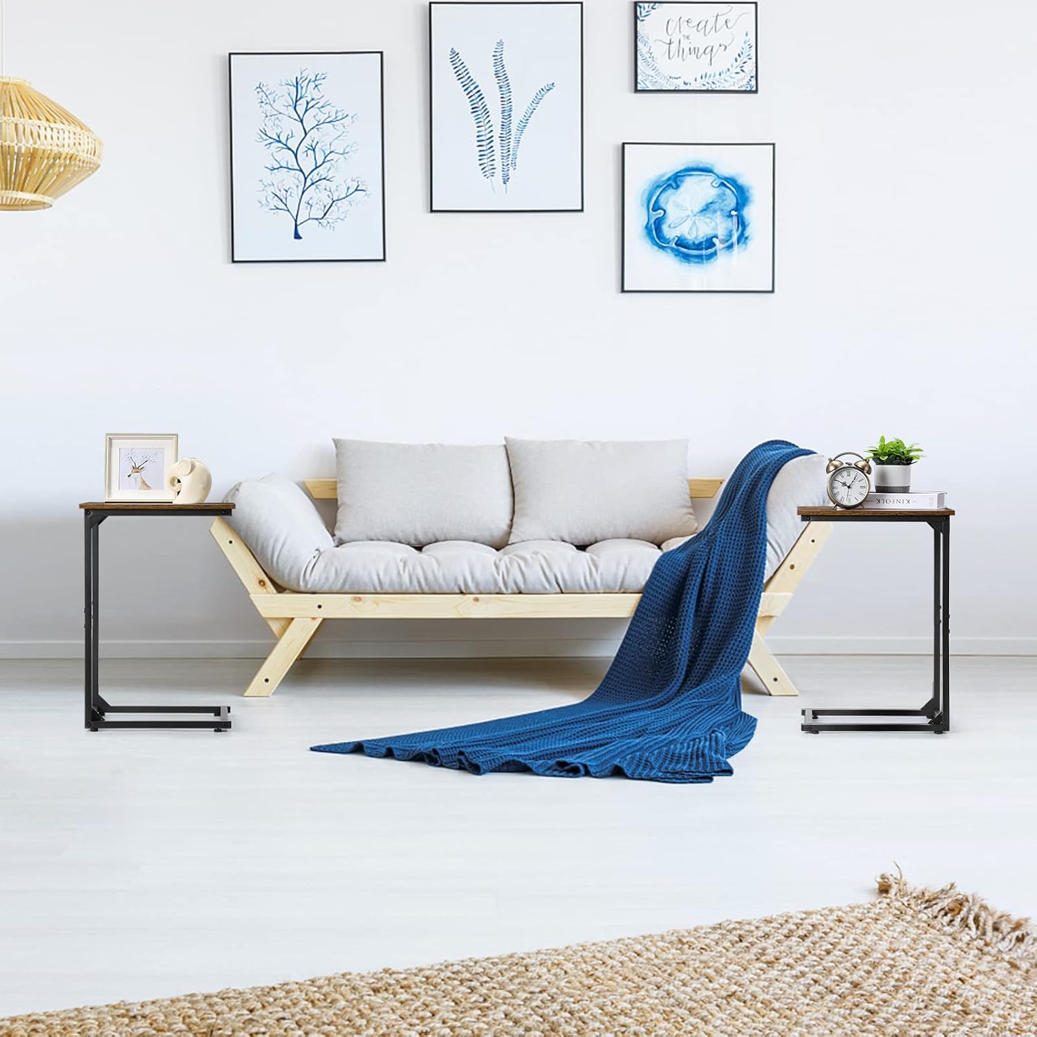 C Shaped Side Table Set of 2 for Sofa and Living Room k7