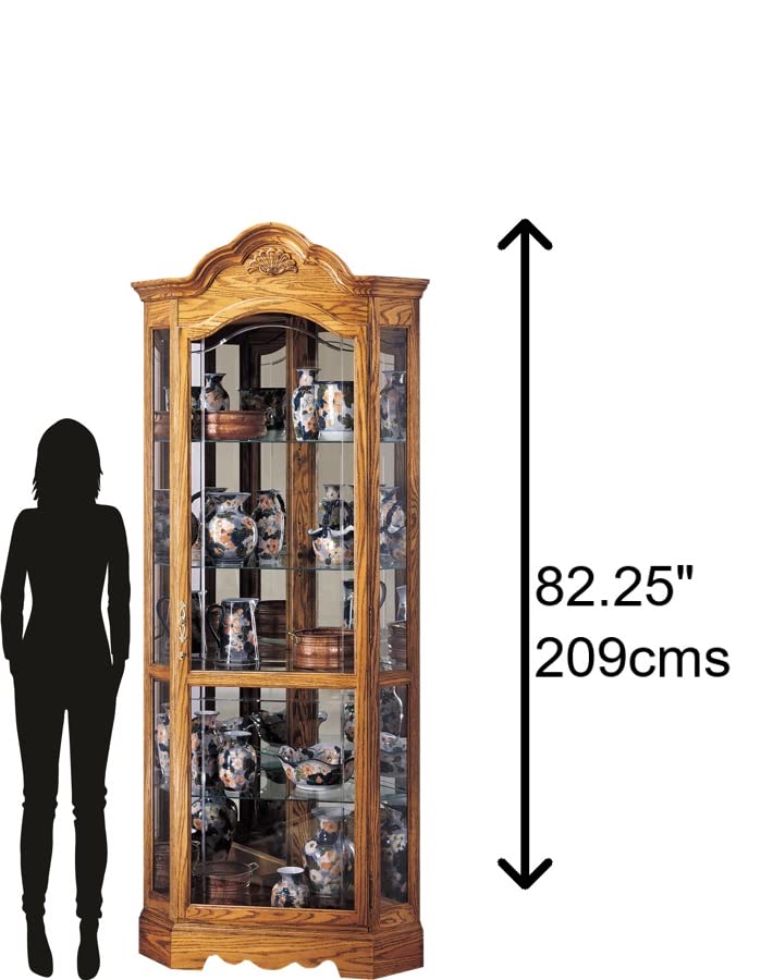 Corner Curio Cabinet Golden Oak k7p