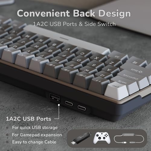 RK61 Plus Wireless Gaming Keyboard 60% Mechanical RGB Hot Swappable Pc