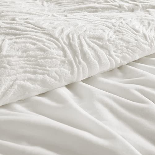 White Fluffy Duvet Cover Queen Set Ultra Soft Shaggy Comforter Bedding Faux Fur Plush 3 Pieces a7
