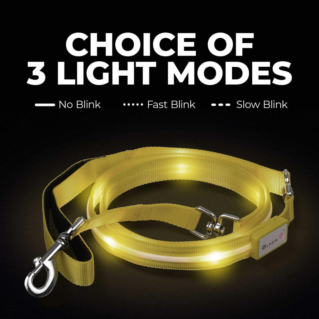 LED Dog Leash USB Rechargeable Flashing Light k7p