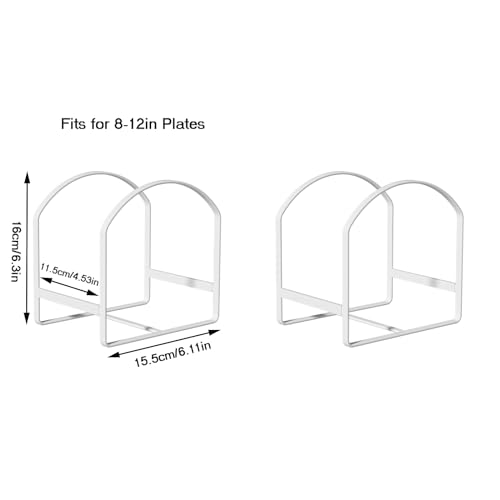 Plate Holder Organizer Large Dish Storage Rack Upright Cabinet Drying Metal Stand Black k7