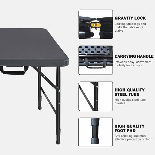 Folding Table 4ft Heavy Duty Indoor Outdoor Picnic Dining a7