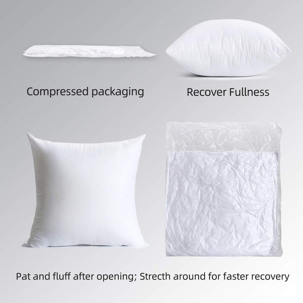 18x18 Pillow Inserts Outdoor Pack of 4 Water Resistant Hypoallergenic Square Cushion Stuffer Forms a7