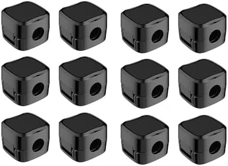 12 Pack Magnetic Cable Clips Cord Organizer Black Self Adhesive Cord Holder Under Desk Cable Management for Home,Office,Car,Desk,Nightstand