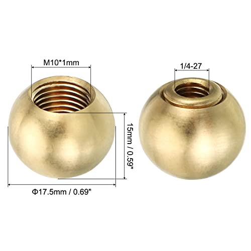 Brass Ball Lamp Finials Caps Knob 2 Set7k