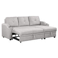 80.3" Pull Out Sofa Bed Modern Padded Upholstered Sofa Bed, Linen Fabric 3 Seater Couch with Storage Chaise and Cup Holder, Small Couch for Small Spaces Living Room Sectionals