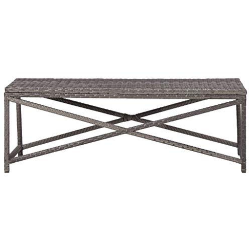 Patio Bench Shower Bench Ottoman Decorative 47.2in Poly Rattan Brown k7