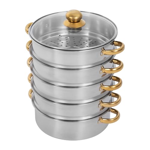 Stainless Steel Steamer Pot 28cm with Glass Lid a7
