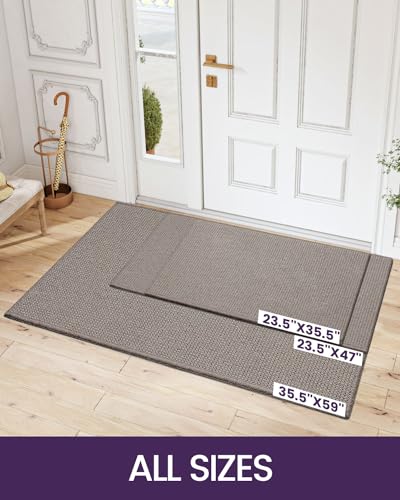 Door Mat Indoor Entryway Non-Slip Low Profile 24x36 Black k7m