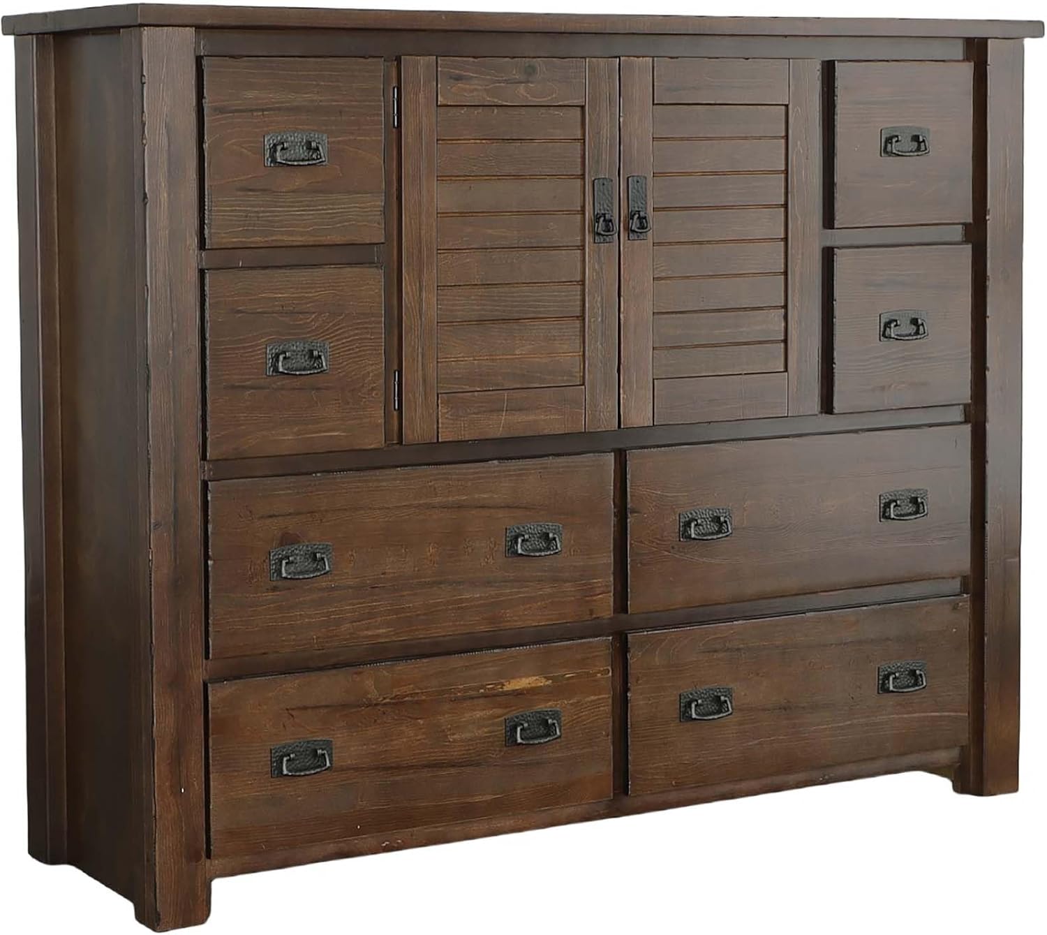 Progressive Furniture Trestlewood Dresser, 60" x 19" x 48", Brown