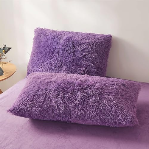 Fluffy Faux Fur Comforter Cover Set Queen Dark Grey 3 Pieces a7