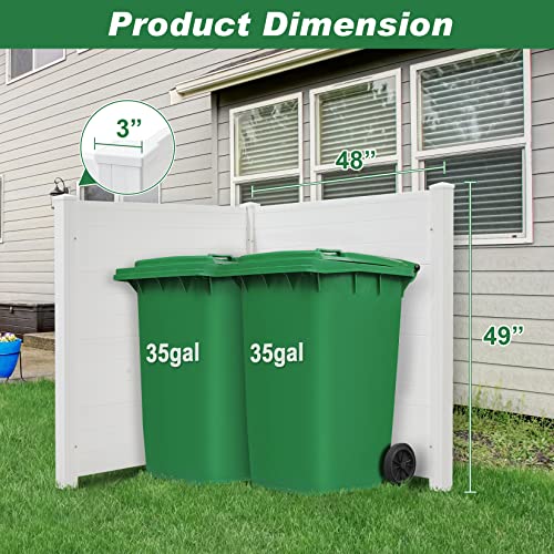 Outdoor Privacy Screen 2 Panels 48x49 Inch Freestanding Fence White k7