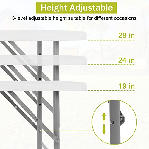 Folding Table 6ft Portable Picnic Dining Table with Carrying Handle White k7p