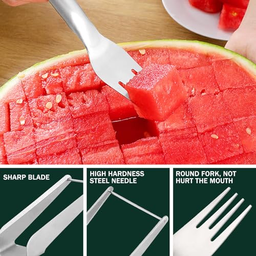 Stainless Steel Fruit Cutter Watermelon Slicer Fork k7m