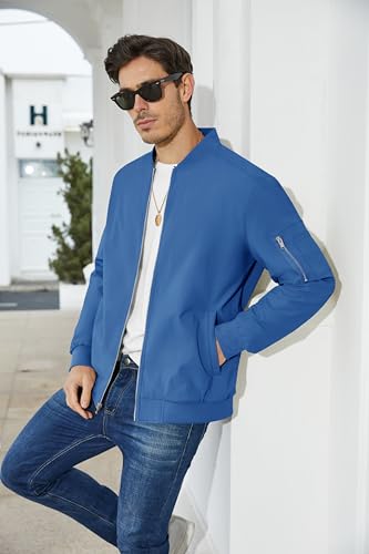 Men's Lightweight Bomber Windbreaker Zip Up Coats a7