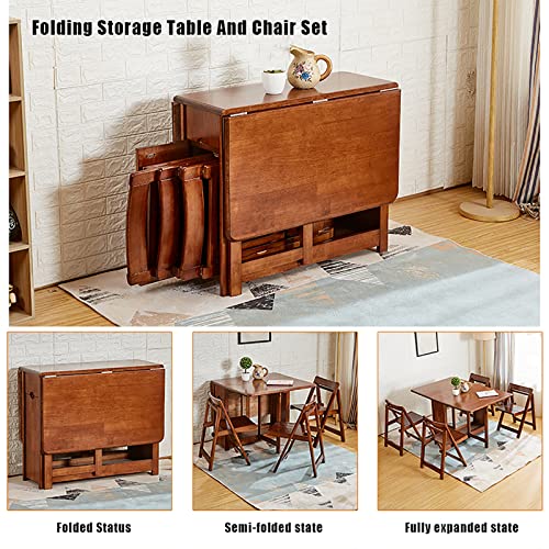 Folding Dining Table Set with 4 Chairs for Small Spaces k7m