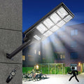 Solar Street Lights Outdoor Waterproof, 80000LM, Dusk to Dawn Solar with Motion Sensor and Remote Control, LED Flood Light, Luces solares para exteriores, Suitable for courtyards, Garage.