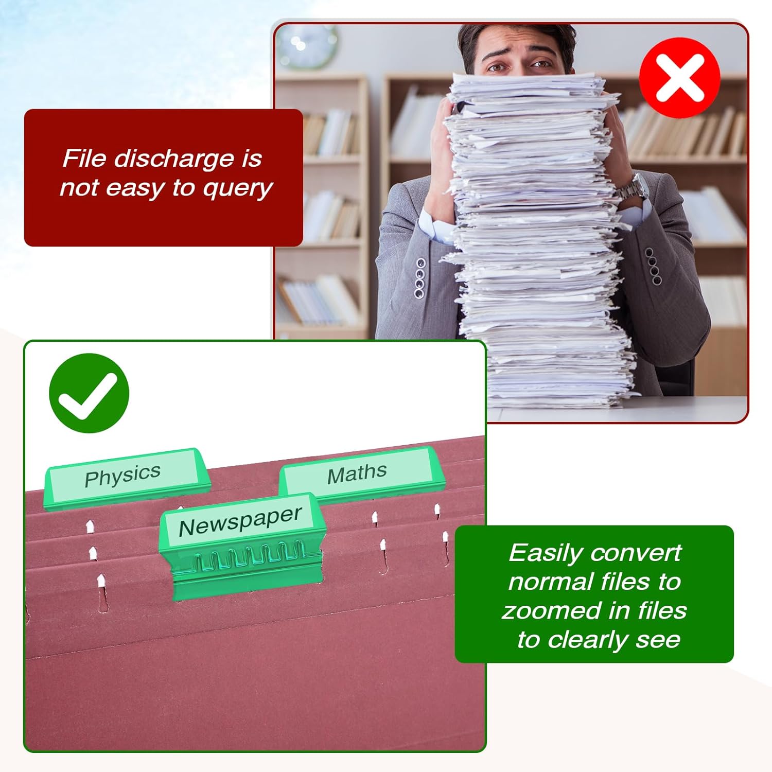 File Folder Labels Plastic Tabs Organizer 4-Inch k7
