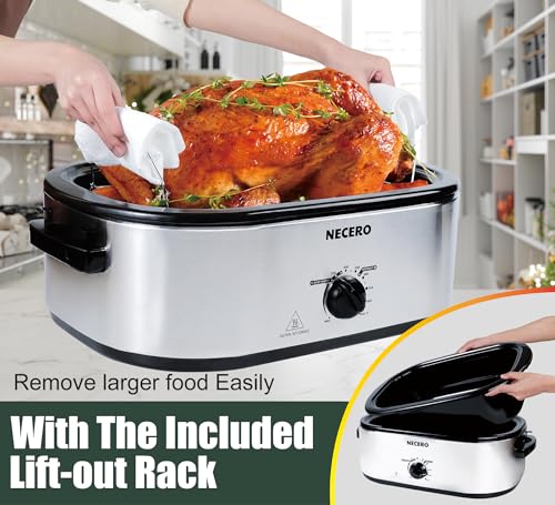 Electric Roaster Oven 22Qt with Glass Lid and Removable Pan a7