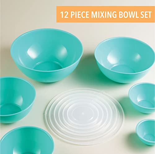 Mixing Bowls with Airtight Lids, Nesting Set for Cooking & Baking, 12 Piece k7