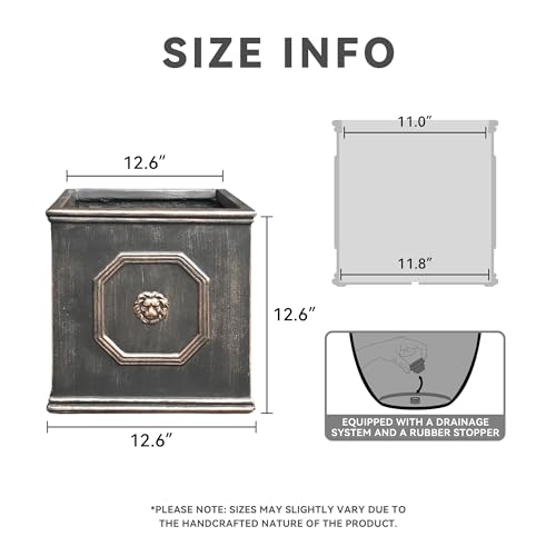 Concrete Planter with Drainage Hole for Indoor Outdoor Garden a7